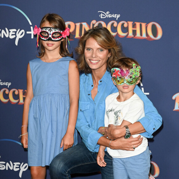 Sylvie Tellier avec ses enfants Margaux Tellier et Oscar Le Maux - Avant-première du film "Pinocchio" au Grand Rex à Paris le 7 septembre 2022. © Coadic Guirec/Bestimage