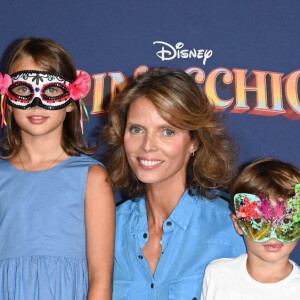 Sylvie Tellier avec ses enfants Margaux Tellier et Oscar Le Maux - Avant-première du film "Pinocchio" au Grand Rex à Paris le 7 septembre 2022. © Coadic Guirec/Bestimage