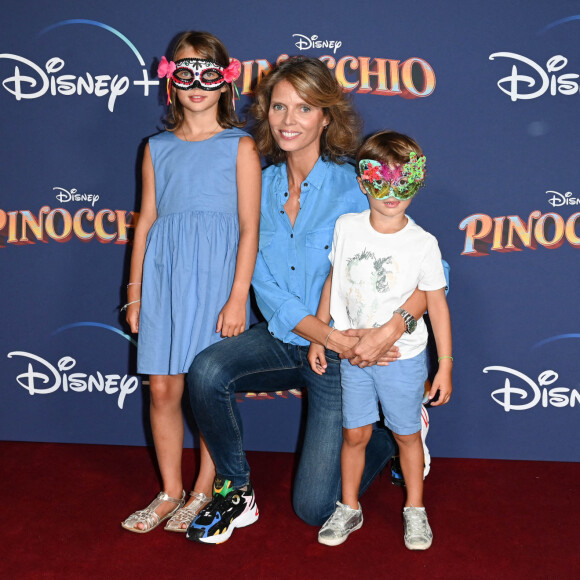 Sylvie Tellier avec ses enfants Margaux Tellier et Oscar Le Maux - Avant-première du film "Pinocchio" au Grand Rex à Paris le 7 septembre 2022. © Coadic Guirec/Bestimage
