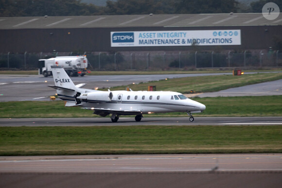 Arrivée du prince Harry, duc de Sussex, en jet privé à l'aéroport de Aberdeen, suite à l'annonce du décès de la reine Elisabeth II d'Angleterre. Le 8 septembre 2022 