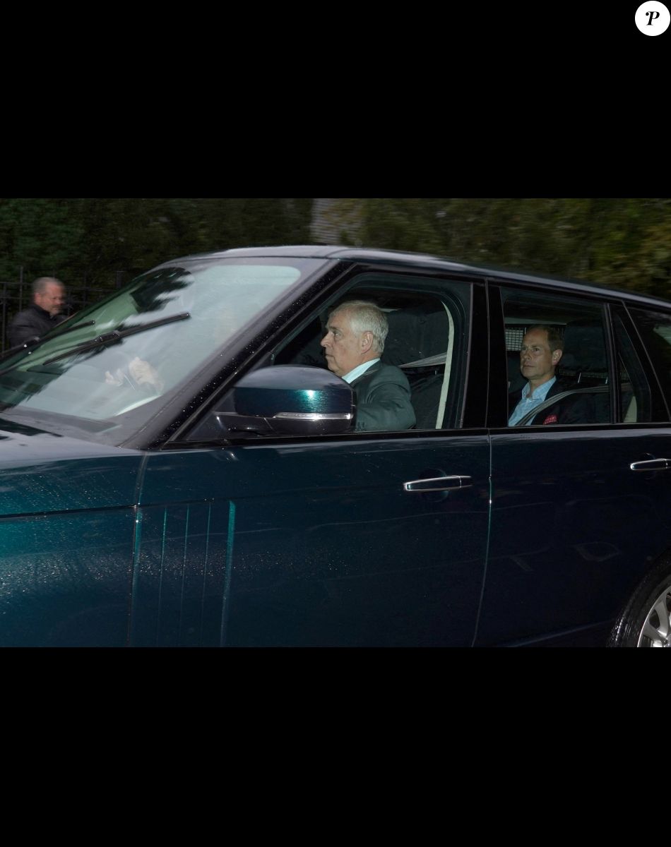 Andrew Milligan- Le prince William, duc de Cambridge, le prince Edward, comte de Wessex et Sophie Rhys-Jones, comtesse de Wessex arrivent au château de Balmoral, Ecosse, Royaume Uni, le 8 septembre 2022.
