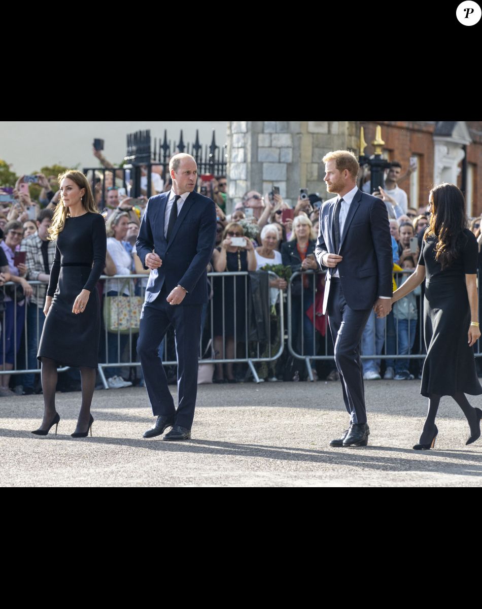 Le prince de Galles William, la princesse de Galles Kate Catherine Middleton, le prince Harry, duc de Sussex, Meghan Markle, duchesse de Sussex