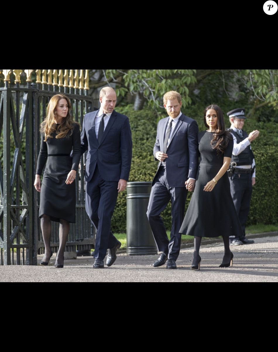 Le prince de Galles William, la princesse de Galles Kate Catherine Middleton, le prince Harry, duc de Sussex, Meghan Markle, duchesse de Sussex