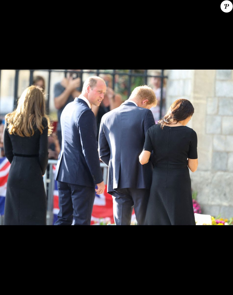 Le prince de Galles William, la princesse de Galles Kate Catherine Middleton, le prince Harry, duc de Sussex, Meghan Markle, duchesse de Sussex