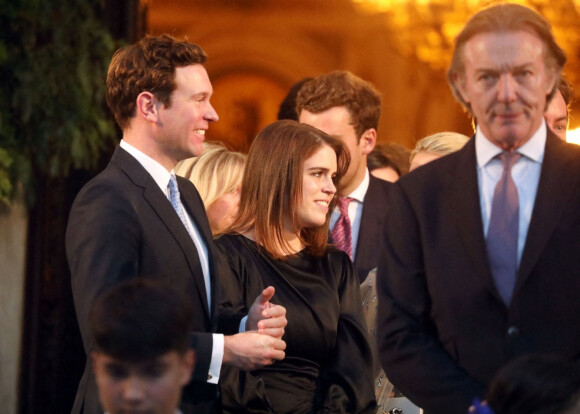 La princesse Eugenie et son mari Jack Brooksbank - Les duchesses d'York représentent la famille royale du Royaume Uni au mariage du prince Phílippos de Grèce et de Nina Flohr à Athènes le 23 octobre 2021. 