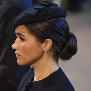 Meghan Markle, duchesse de Sussex - Intérieur - Procession cérémonielle du cercueil de la reine Elisabeth II du palais de Buckingham à Westminster Hall à Londres. 