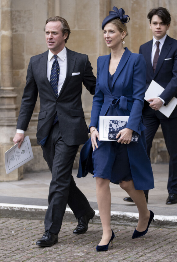 Lady Gabriella Windsor et son mari Thomas Kingston - Service d'action de grâce en hommage au prince Philip, duc d'Edimbourg, à l'abbaye de Westminster à Londres, le 29 mars 2022.