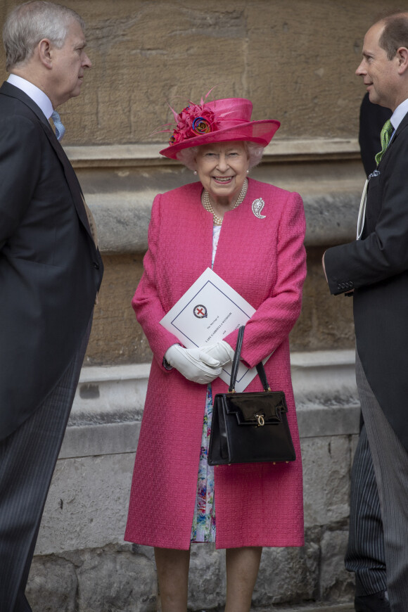 La reine Elisabeth II d'Angleterre, - Mariage de Lady Gabriella Windsor avec Thomas Kingston dans la chapelle Saint-Georges du château de Windsor le 18 mai 2019. 