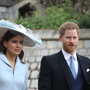 Lady Frederick Windsor et le prince Harry - Mariage de Lady Gabriella Windsor avec Thomas Kingston dans la chapelle Saint-Georges du château de Windsor le 18 mai 2019. 