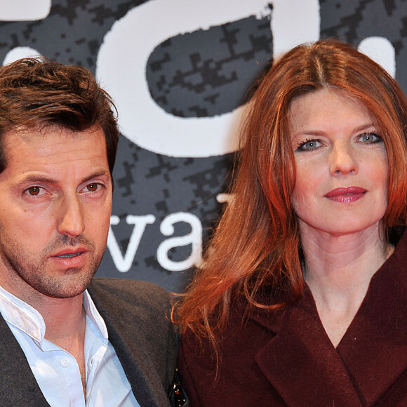 Frederic Diefenthal et sa femme Gwendoline Hamon sur le tapis rouge du 5eme Festival International du Film Policier de Beaune le 5 avril 2013. 