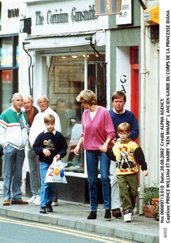 Lady Diana et ses deux fils Harry et William