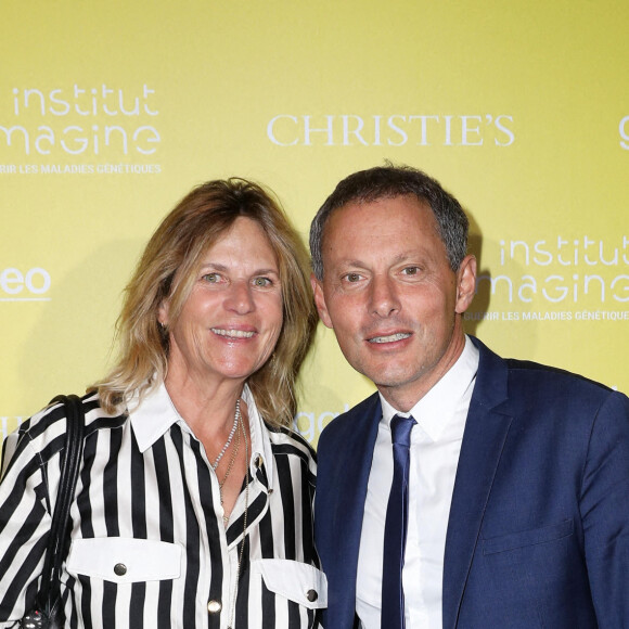 Virginie Coupérie-Eiffel, Marc-Olivier Fogiel - Le professeur S.Lyonnet, président de l'Institut des maladies génétiques, et le galériste K. Mennour ont organisé la 4ème édition de la soirée "Heroes for Imagine", une grande vente aux enchères d'oeuvres d'art, animée par G.Elmaleh et dirigée par Christie's, à l'institut Imagine, 24 boulevard du Montparnasse dans le 15ème arrondissement de Paris, France, le 12 septembre 2022.  © Dominique Jacovides/Bestimage 