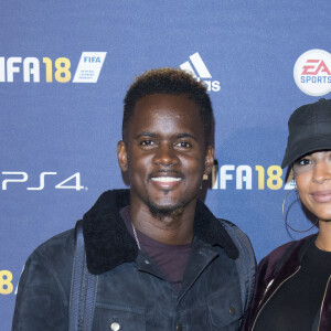 Black M et sa femme Léa - Lancement du jeu vidéo de football FIFA 18 au "CentQuatre" à Paris, le 25 septembre 2017. © Pierre Perusseau/Bestimage