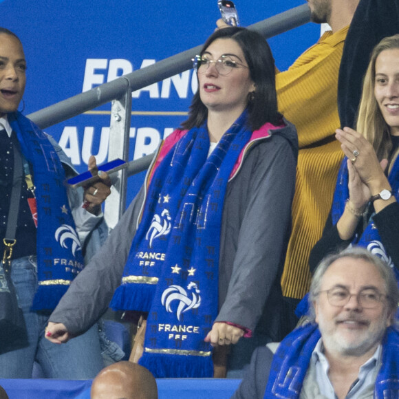 M. Pokora et sa femme Christina Milian - 5e et avant-dernière journée de la Ligue des nations entre la France et l'Autriche au Stade de France à Saint-Denis. Le 22 septembre 2022.