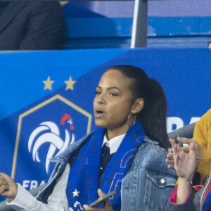 M. Pokora et sa femme Christina Milian - 5e et avant-dernière journée de la Ligue des nations entre la France et l'Autriche au Stade de France à Saint-Denis. Le 22 septembre 2022.