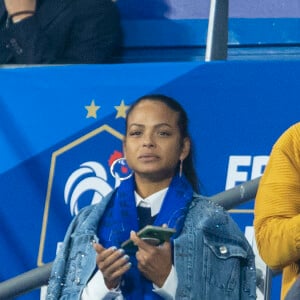 M. Pokora et sa femme Christina Milian - 5e et avant-dernière journée de la Ligue des nations entre la France et l'Autriche au Stade de France à Saint-Denis. Le 22 septembre 2022.