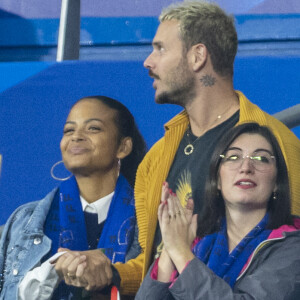 M. Pokora et sa femme Christina Milian - 5e et avant-dernière journée de la Ligue des nations entre la France et l'Autriche au Stade de France à Saint-Denis. Le 22 septembre 2022.