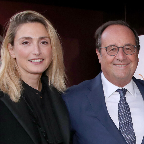 Exclusif - François Hollande et sa femme Julie Gayet - Cocktail pour l'inauguration de la Brasserie " Madame Brasserie " au 1er étage de La Tour Eiffel à Paris. © Bertrand Rindoff Petroff-Giancarlo Gorassini / Bestimage 