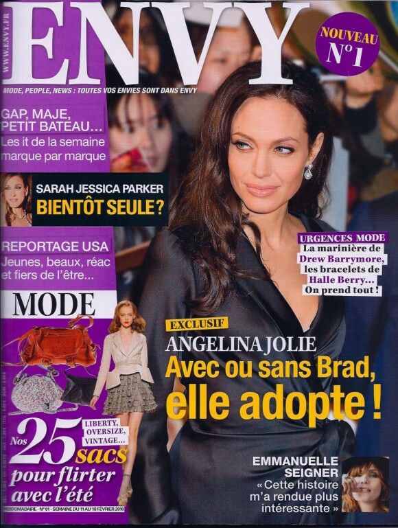 Angelina Jolie en couverture d'Envy