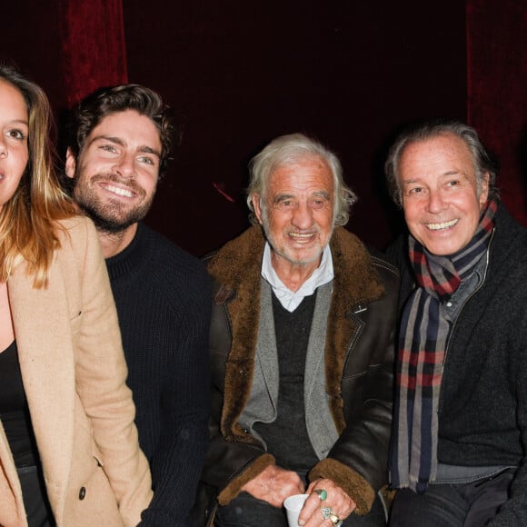 Fanny Leeb, Tom Leeb, Jean-Paul Belmondo, Michel Leeb et Elsa Leeb - People à la générale du spectacle de "Michel Leeb - 40 ans !" au Casino de Paris le 14 décembre 2017. © Coadic Guirec/Bestimage