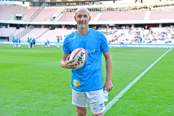 Fabien Barthez - Match des Légendes, la rencontre qui mêle le football et le rugby au profit de l'association de P. Olmeta (ancien gardien de but et co-fondateur de l'association), "Un sourire, un espoir pour la vie" s'est déroulé à Nice à l'Allianz Riviera, le 26 septembre 2022. L'association de P. Olmetta est engagée en faveur des enfants atteints de cancer ou de maladie orpheline. © Bruno Bebert/Bestimage