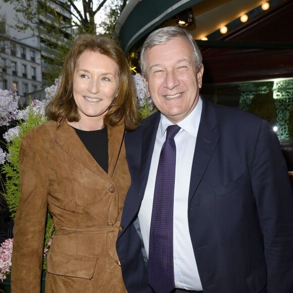 Cécilia Attias et son mari Richard Attias assistent à la soirée du prix de la Closerie des Lilas 2014 à Paris, le 8 avril 2014.