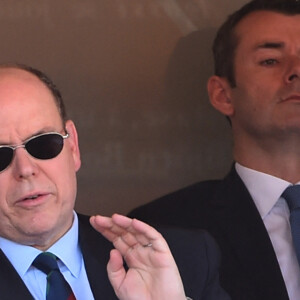 Le prince Albert II de Monaco et sa fille Jazmin Grace Grimaldi au Rolex Monte Carlo Masters 2018, au Monte Carlo Country Club à Roquebrune Cap Martin le 19 avril 2018. © Bruno Bebert / Bestimage