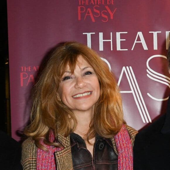 Exclusif - Martin Lamotte, Florence Pernel et son mari Patrick Rotman - Inauguration du théâtre de Passy lors du spectacle Joséphine B à Paris le 8 novembre 2021.  © Coadic Guirec/Bestimage 