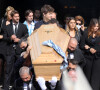 Rodolphe Tapie, Louis Tapie, Sophie Tapie - Sorties des obsèques de Bernard Tapie en la Cathédrale La Major à Marseille le 8 octobre 2021. © Jacovides / Santini / Bestimage 