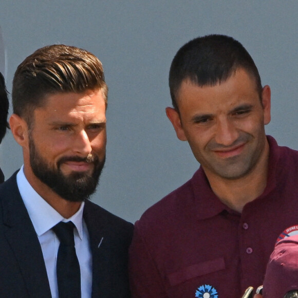 Olivier Giroud lors du défilé militaire du 14 juillet 2022 place de la Concorde à Paris. © Lionel Urman / Panoramic / Bestimage