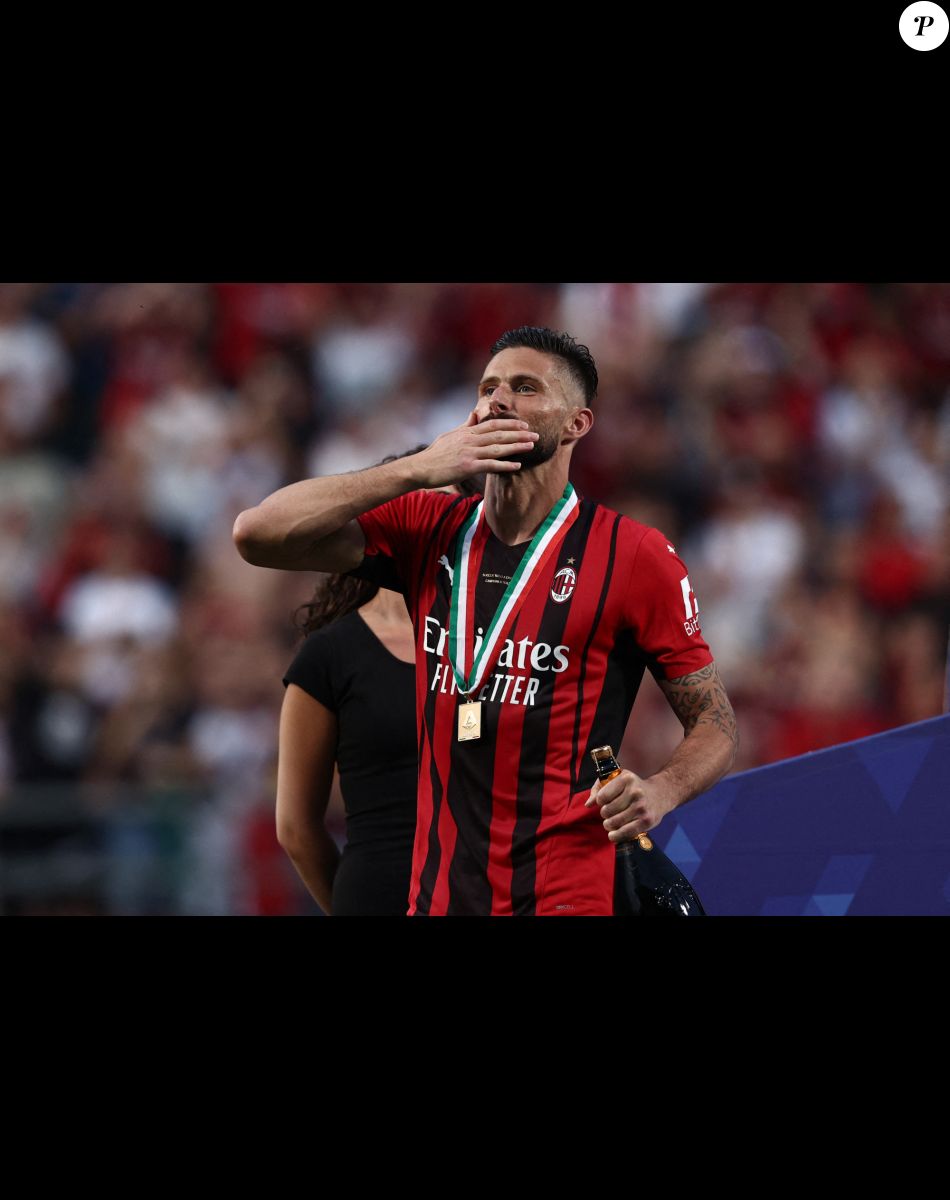 Olivier Giroud (AC Milan) - L'AC Milan sacré champion d'Italie lors de la dernière journée grâce a un doublé de Olivier Giroud, à Reggio Emilia, Italie, le 22 mai 2022. © Francesco Scaccianoce/LPS/Zuma Press/Bestimage