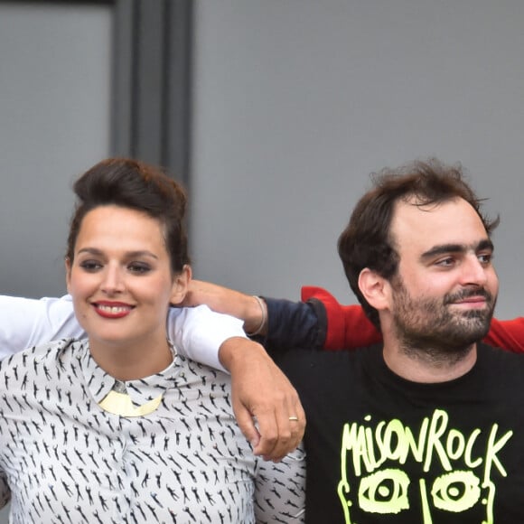 La famille Chedid (Louis, Matthieu, Joseph et Anna Chedid) réunie pour un concert lors de la Fête de l'Humanité 2015 dans le Parc de la Courneuve à Paris, le 13 septembre 2015.