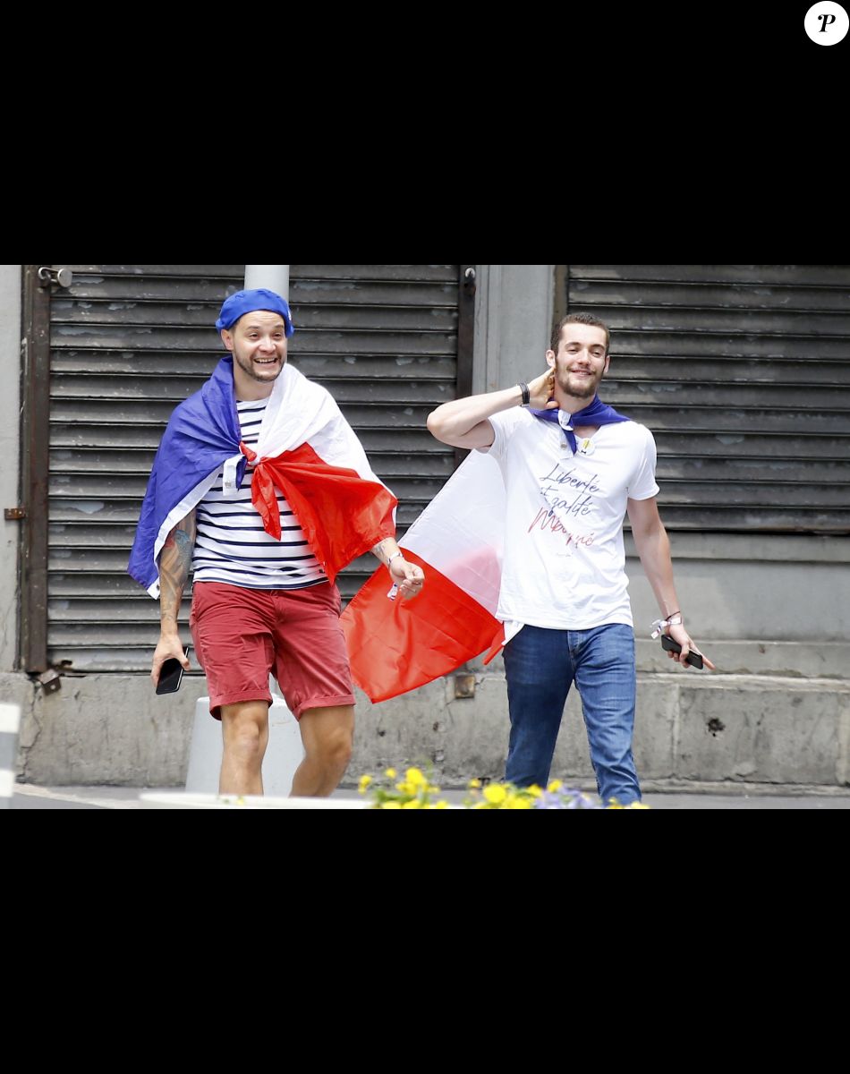 Louis Sarkozy est allé regarder le match France-Croatie, le jour de la finale de la Coupe du Monde de Football 2018 avec sa compagne Natali Husic. © Charles Guerin/Bestimage USA