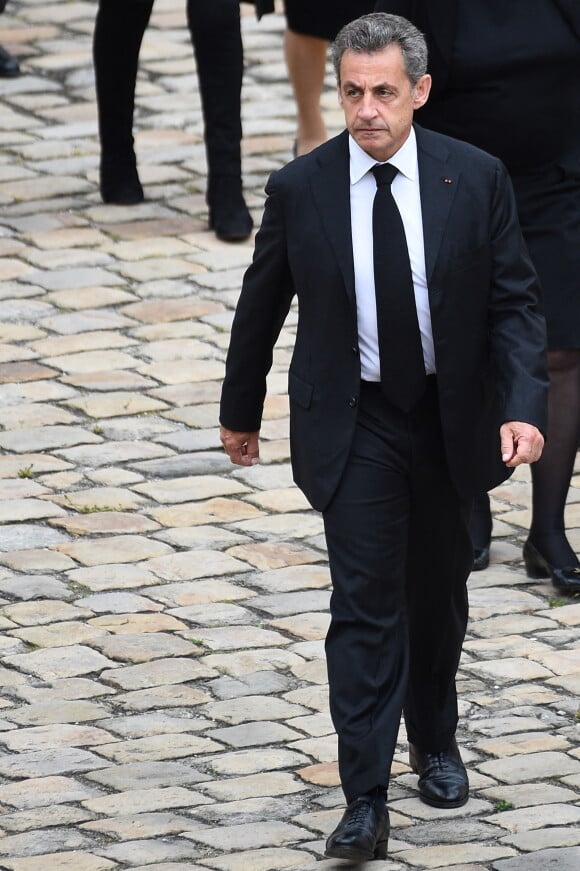 Nicolas Sarkozy - Obsèques de Serge Dassault en la cathédrale Saint-Louis-des-Invalides suivi des honneurs militaires à Paris le 1er juin 2018. © Eliot Blondet / Pool / Bestimage