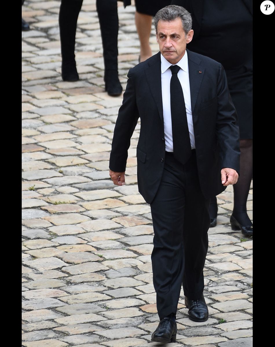 Nicolas Sarkozy - Obsèques de Serge Dassault en la cathédrale Saint-Louis-des-Invalides suivi des honneurs militaires à Paris le 1er juin 2018. © Eliot Blondet / Pool / Bestimage