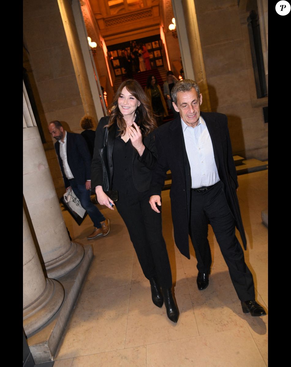Nicolas Sarkozy et sa femme Carla Bruni-Sarkozy - Dîner des "Femmes Culottées" Etam au Musée de la Monnaie à Paris le 22 mars 2022. © Rachid Bellak/Bestimage