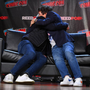 Christopher Lloyd et Michael J. Fox lors du "Comic Con 2022" à New York, le 8 octobre 2022.