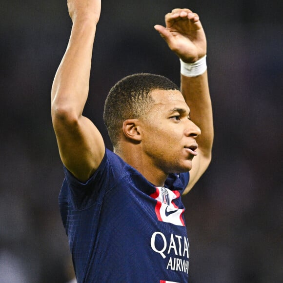 Kylian Mbappé (PSG) - Match de football en ligue 1 Uber Eats : PSG vs Nice (2-1) au Parc des Princes à Paris le 1er octobre 2022.