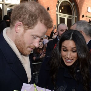 Le prince Harry et sa fiancée Meghan Markle arrivent au "Nottingham Contemporary" pour la journée mondiale de la lutte contre le Sida à Nottingham à l'occasion de leur première visite officielle depuis leurs Fiançailles à Nottingham le 1er decembre 2017. 