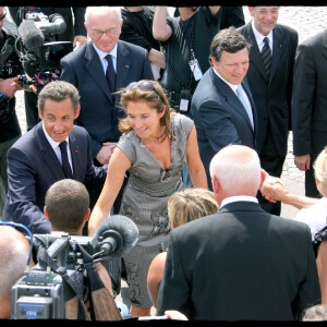 Cécilia et Nicolas Sarkozy lors du défilé du 14 juillet 2007