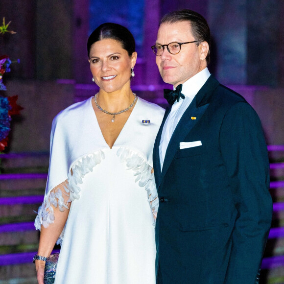 La princesse Victoria et le prince Daniel de Suède lors d'une soirée de concert offerte au roi et à la reine de Suède à Stockholm, à l'occasion du voyage officiel du couple royal des Pays-Bas en Suède. Le 12 octobre 2022