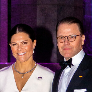 La princesse Victoria et le prince Daniel de Suède lors d'une soirée de concert offerte au roi et à la reine de Suède à Stockholm, à l'occasion du voyage officiel du couple royal des Pays-Bas en Suède. Le 12 octobre 2022