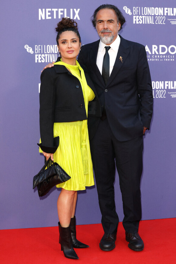 Salma Hayek et Alejandro González au "BFI London Film Festival" pour l'avant-première de "Bardo, False Chronicle Of A Handle Of Truths''. Photo d'Ana M. Wiggins / Avalon/ABACAPRESS.COM