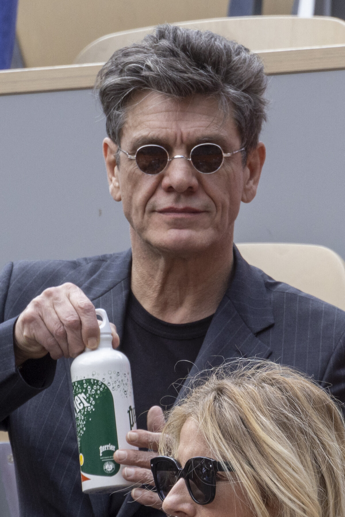 Photo Marc Lavoine dans les tribunes des internationaux de France de Roland Garros à Paris le