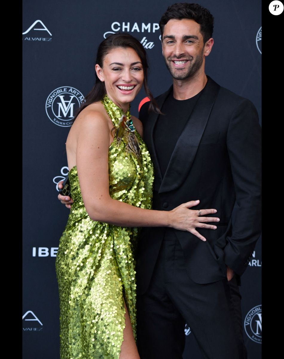 Rachel Legrain-Trapani (Miss France 2007) et son compagnon Valentin Léonard au photocall de la cérémonie d'ouverture de la 61ème édition du Festival de Télévision de Monte-Carlo au Grimaldi Forum, à Monaco, le 17 juin 2022. © Bruno Bebert/Bestimage