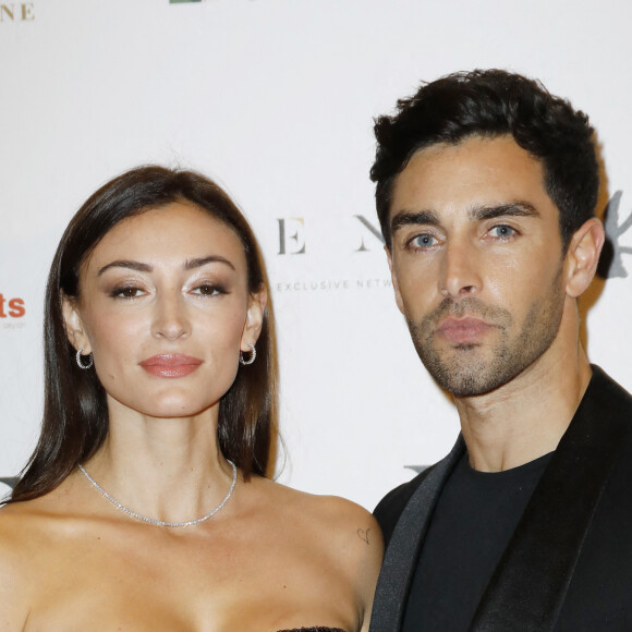 Rachel Legrain-Trapani (Miss France 2007) et son compagnon Valentin Léonard - Photocall de la 10ème édition du "Global Gift Gala 2021" à l'hôtel Four Seasons Hotel George V à Paris le 30 octobre 2021. © Marc Ausset Lacroix/Bestimage