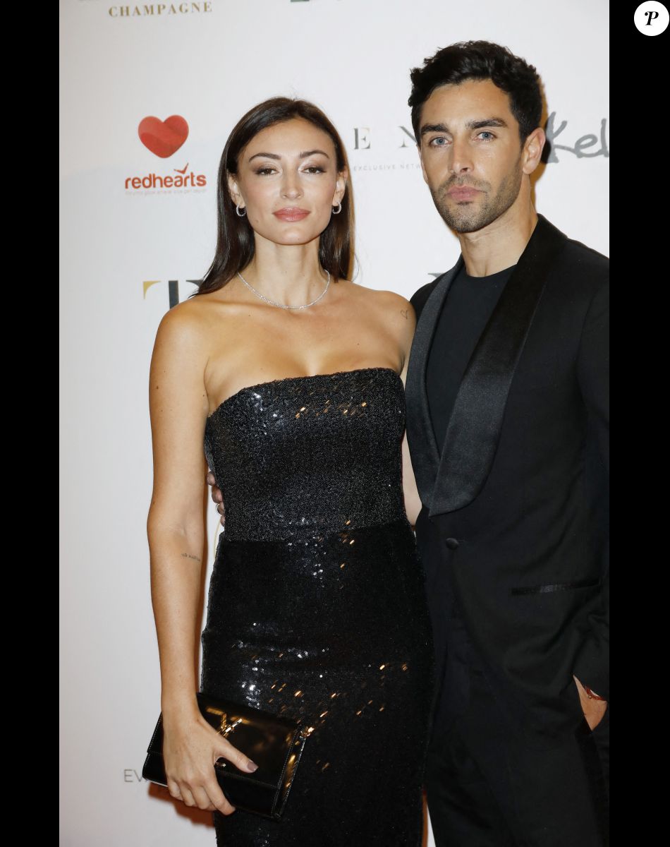 Rachel Legrain-Trapani (Miss France 2007) et son compagnon Valentin Léonard - Photocall de la 10ème édition du "Global Gift Gala 2021" à l'hôtel Four Seasons Hotel George V à Paris le 30 octobre 2021. © Marc Ausset Lacroix/Bestimage