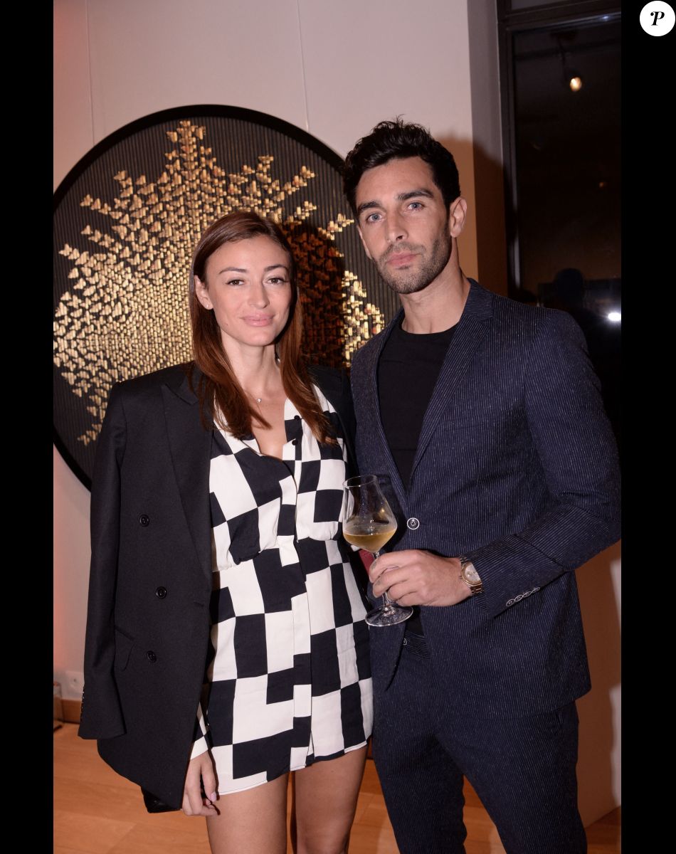 Rachel Legrain-Trapani (Miss France 2007) et son compagnon Valentin Léonard - Inauguration du restaurant italien gastronomique "Il Carpaccio" au Royal Monceau à Paris le 6 octobre 2021. © Rachid Bellak/Bestimage