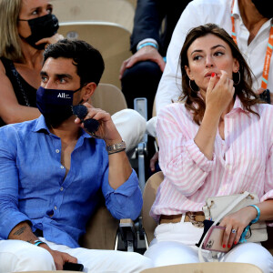 Rachel Legrain-Trapani et son compagnon Valentin Léonard - People dans les tribunes des Internationaux de France de Tennis de Roland Garros à Paris. Le 9 juin 2021 © Dominique Jacovides / Bestimage