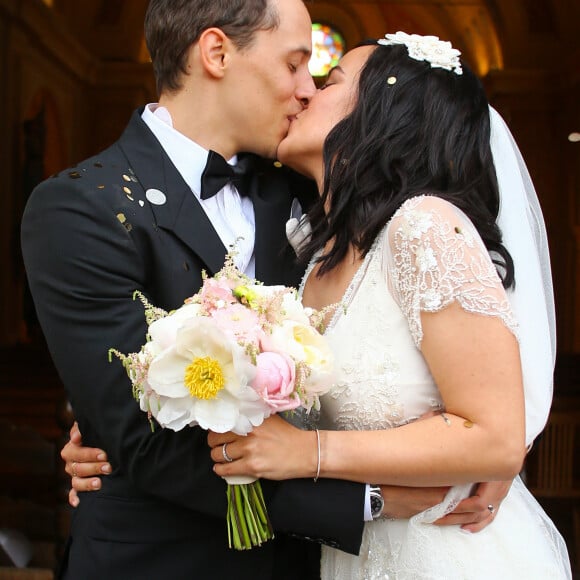 Mariage religieux en l'église de Villanova d' Alizée et Grégoire Lyonnet - Villanova le 18 juin 2016. © Olivier Huitel - Olivier Sanchez / Bestimage - Crystal.